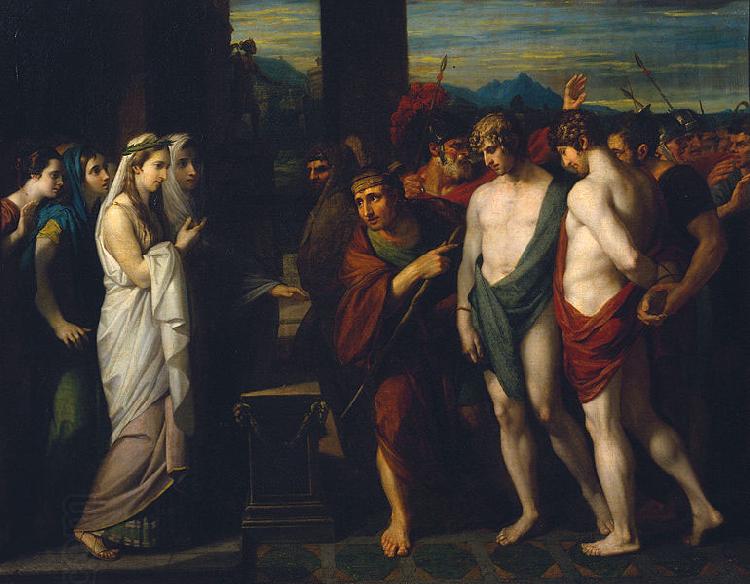 Benjamin West Pylades and Orestes Brought as Victims before Iphigenia China oil painting art